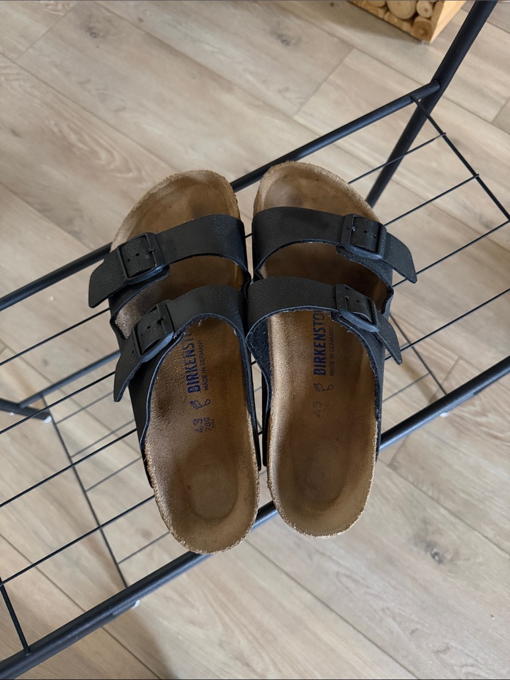 Birkenstock Arizona Birko-Flor Black Slide Sandals 43 Men 10/10.5
